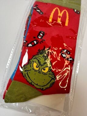 McDonald’s Grinch Socks 2024 Dr Seuss Holiday Crew Socks New